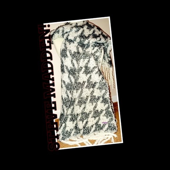 BRAND NWT* OFF WHITE/BLACK. STEVE MADDEN HAT & SCARF! - Picture 2 of 4